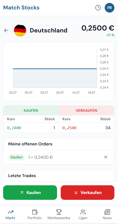Orderbuch und Detailansicht